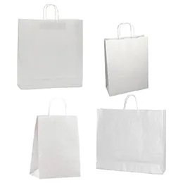 Sacs kraft blanc poignées torsadées